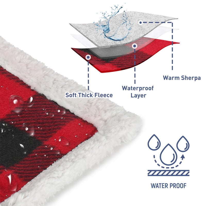 Kritter Planet Waterproof Pet Blanket for Bed, Reversible Sherpa Fleece Protector Couch Cover for Pets, Liquid Proof Furniture Protector for Medium Large Dogs - Image 3